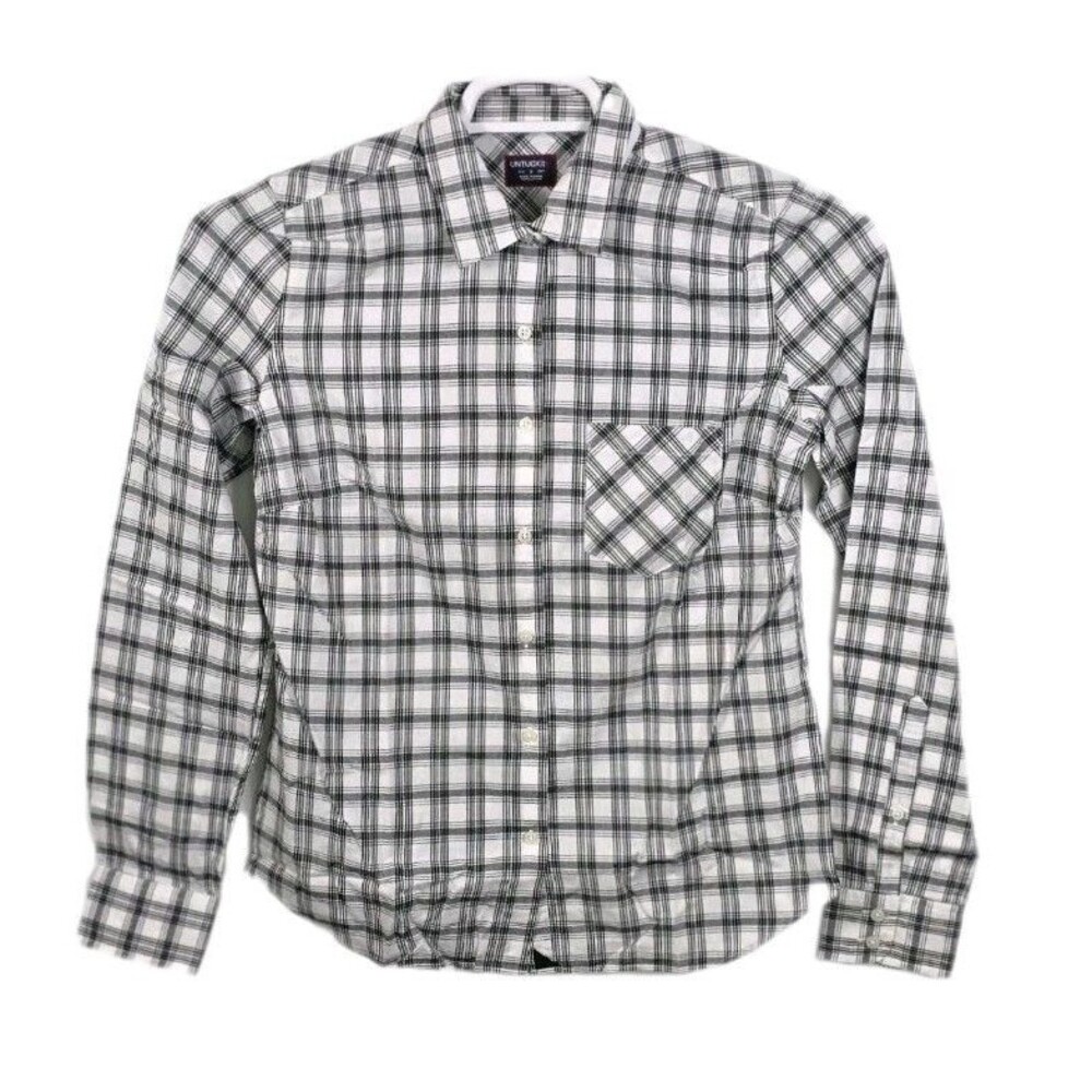 NWOT Untuckit Women’s Marina Plaid Long Sleeve Button Down In Sizes 0, 2, 4 & 6